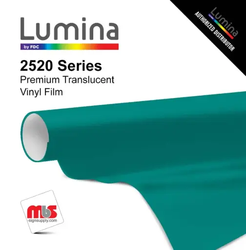 [LU2520-162-1510] 15" x 10 Yards Lumina® 2520 Gloss Teal 7 Year Unpunched 2 Mil Translucent Vinyl Film (Color Code 162)