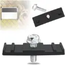 Black LinKlip Chain Link Fence Sign Mounts with 1/4-20 Flange Bolt - 5/16" Hole Required