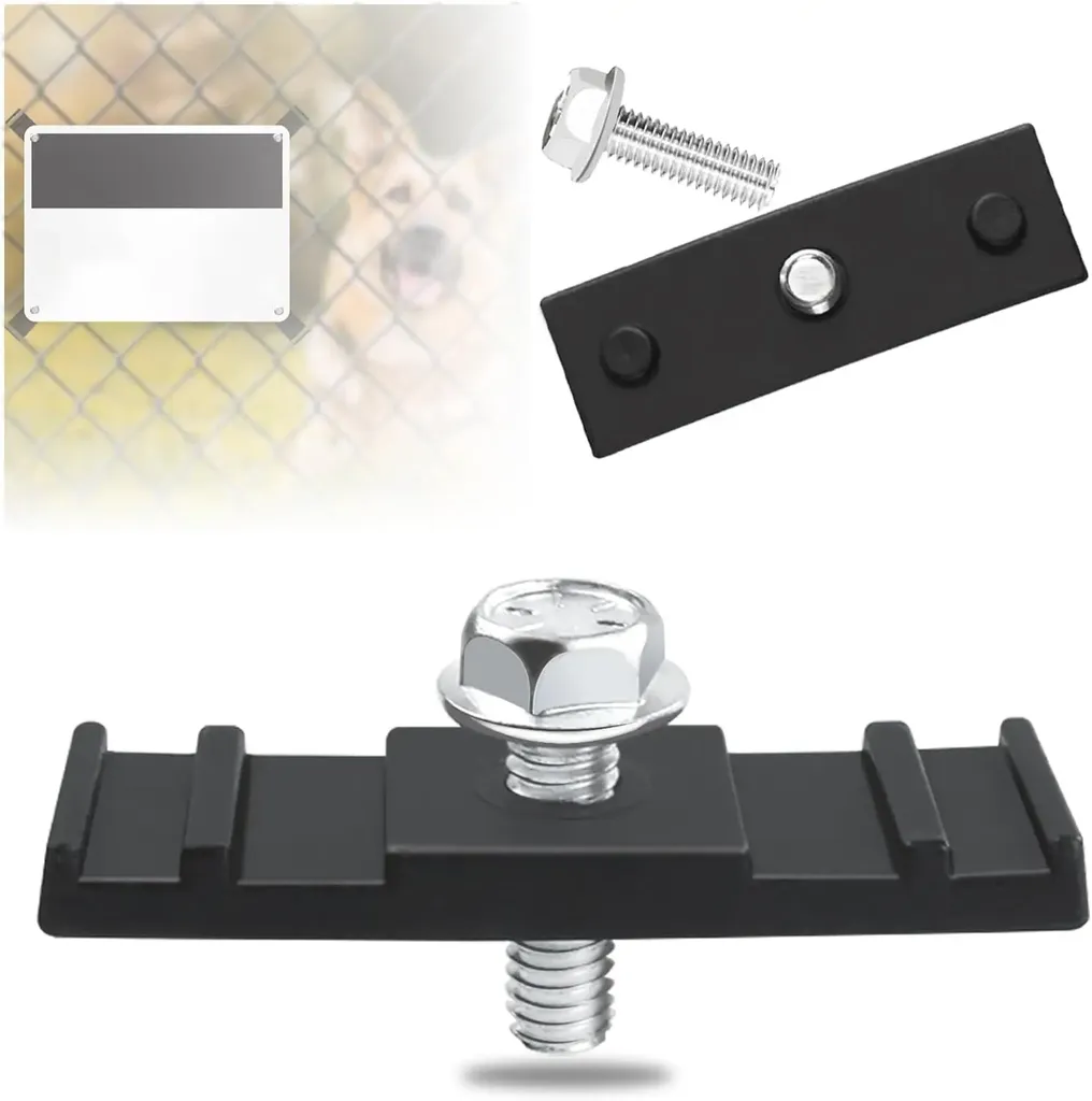Black LinKlip Chain Link Fence Sign Mounts with 5/16-18 Flange Bolt - 3/8" Hole Required