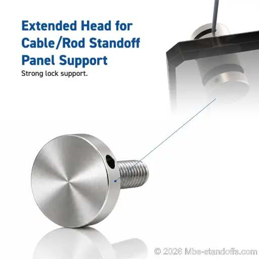 [SRA1640-H12] Extended Head with Locking Cap for Cable and Rod Standoff Systems (M5 thread for the head)