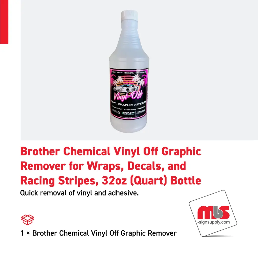 Brothers Chemical Vinyl-Off – Vinyl Graphic Remover for Wraps, Decals, and Racing Stripes