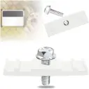 White LinKlip Chain Link Fence Sign Mounts with 5/16-18 Flange Bolt - 3/8" Hole Required