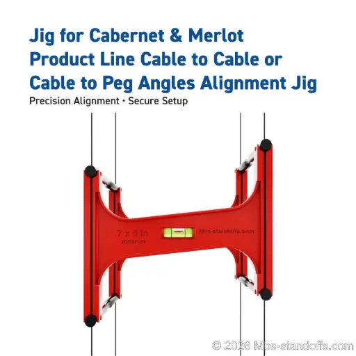 [JCCSF-01] Cable-to-Cable Side Fork & Peg Angled Alignment Jig | 7" x 6" Spacing | Sold as Pair | 7.75"x7.25