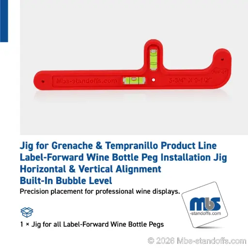 [JWP-01] Label-Forward Wine Bottle Peg Installation Jig | Horizontal & Vertical Alignment | Built-In Bubble Level