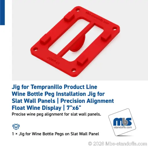 [JIGWP-01] Wine Bottle Peg Installation Jig for Slat Wall Panels | Precision Alignment | Float Wine Display | 7"x6"