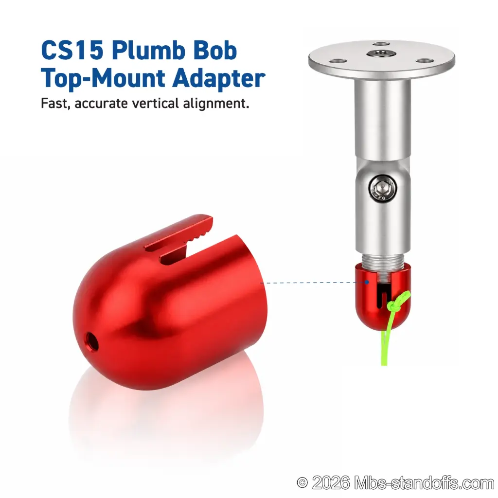 CS15 Plumb Bob Top-Mount Adapter - Aluminum Red Anodized