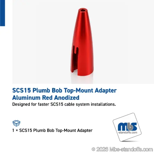 [SCS15_D_PLUM_BOB] SCS15 Plumb Bob Top-Mount Adapter - Aluminum Red Anodized