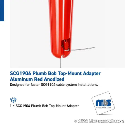 [SCG1904_B_PLUM_BOB] SCG1904 Plumb Bob Top-Mount Adapter - Aluminum Red Anodized