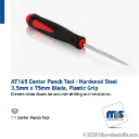 AT165 Center Punch Tool - Hardened Steel 3.5mm x 75mm Blade, Plastic Grip