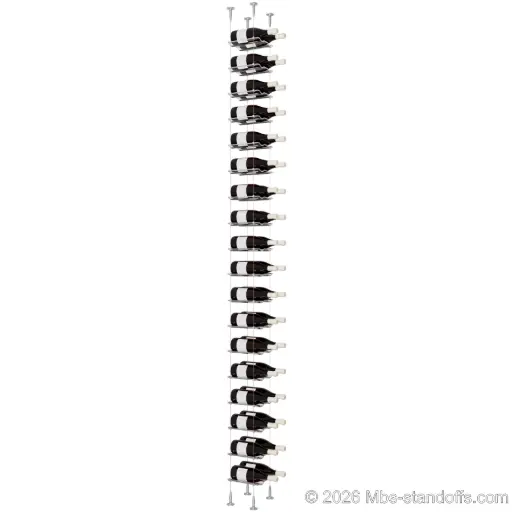 [SCS15A-CW02-K18] Viognier - Condrieu Collection Bottle Display Cable Cradle Kit, 36-Bottle (2x18) Capacity, Floating Cable System, 2-Bottle Wave Acrylic Cradle, Cable: 1/16″ Diameter, 13′-1″ Length with Clear Anodized Hanger