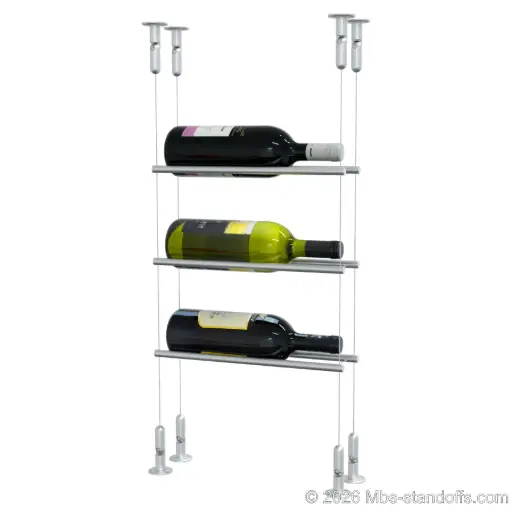 Alsace / Pinot Gris Wine Display Cable with Horizontal Peg – Holds 1, 2 or 3 Bottles