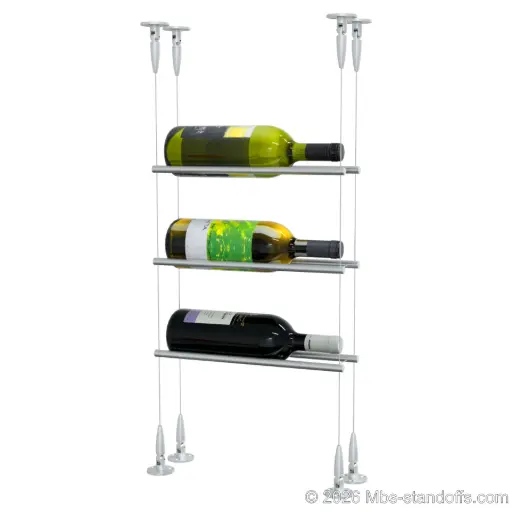 Alsace / Muscat Wine Display Cable with Horizontal Peg – Holds 1, 2 or 3 Bottles