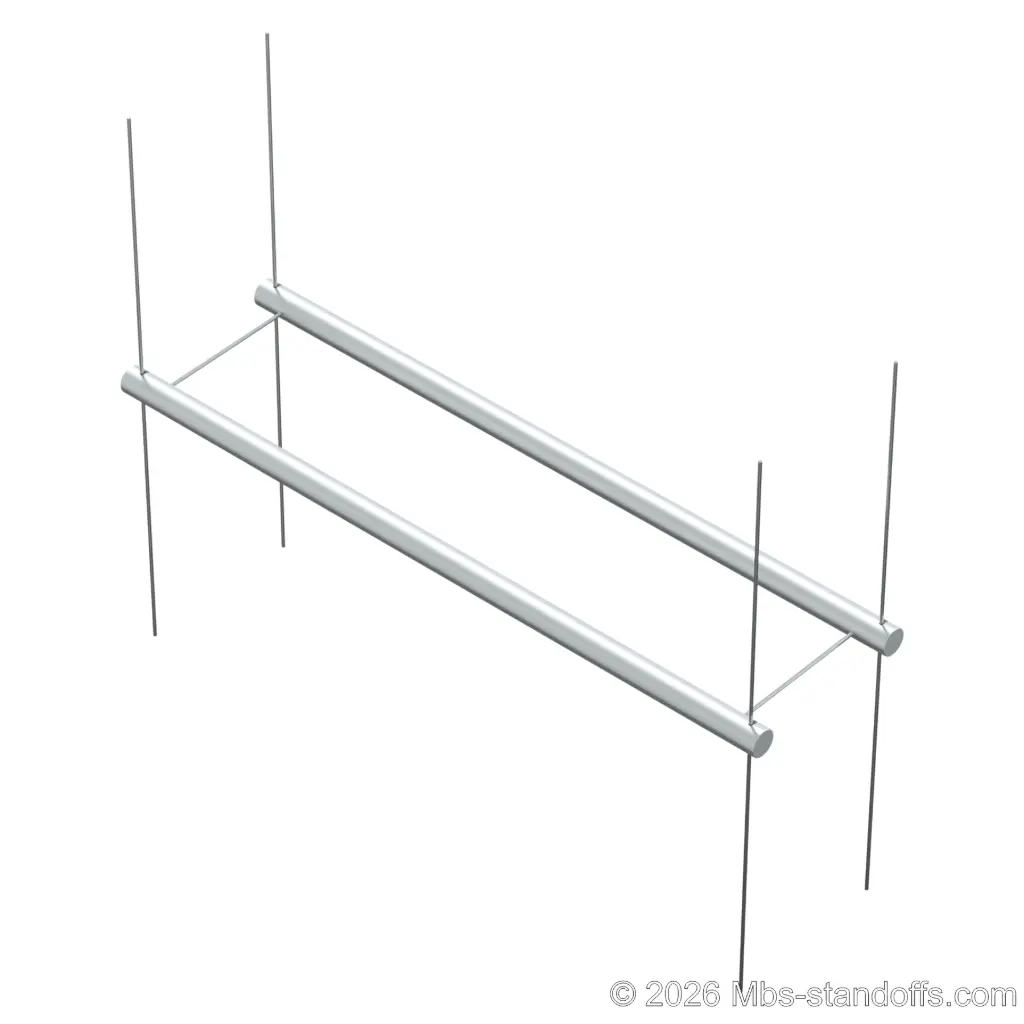 Horizontal Pegs for 1/16" Diameter Cable