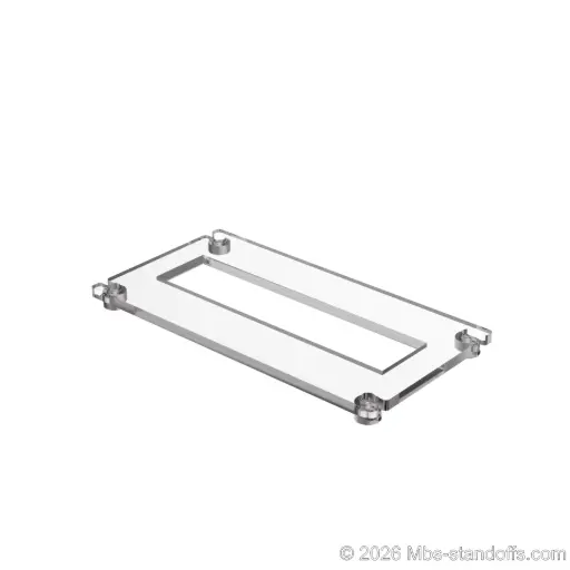 Acrylic Flat Cradles with Supports for 1/4" Diameter Rod