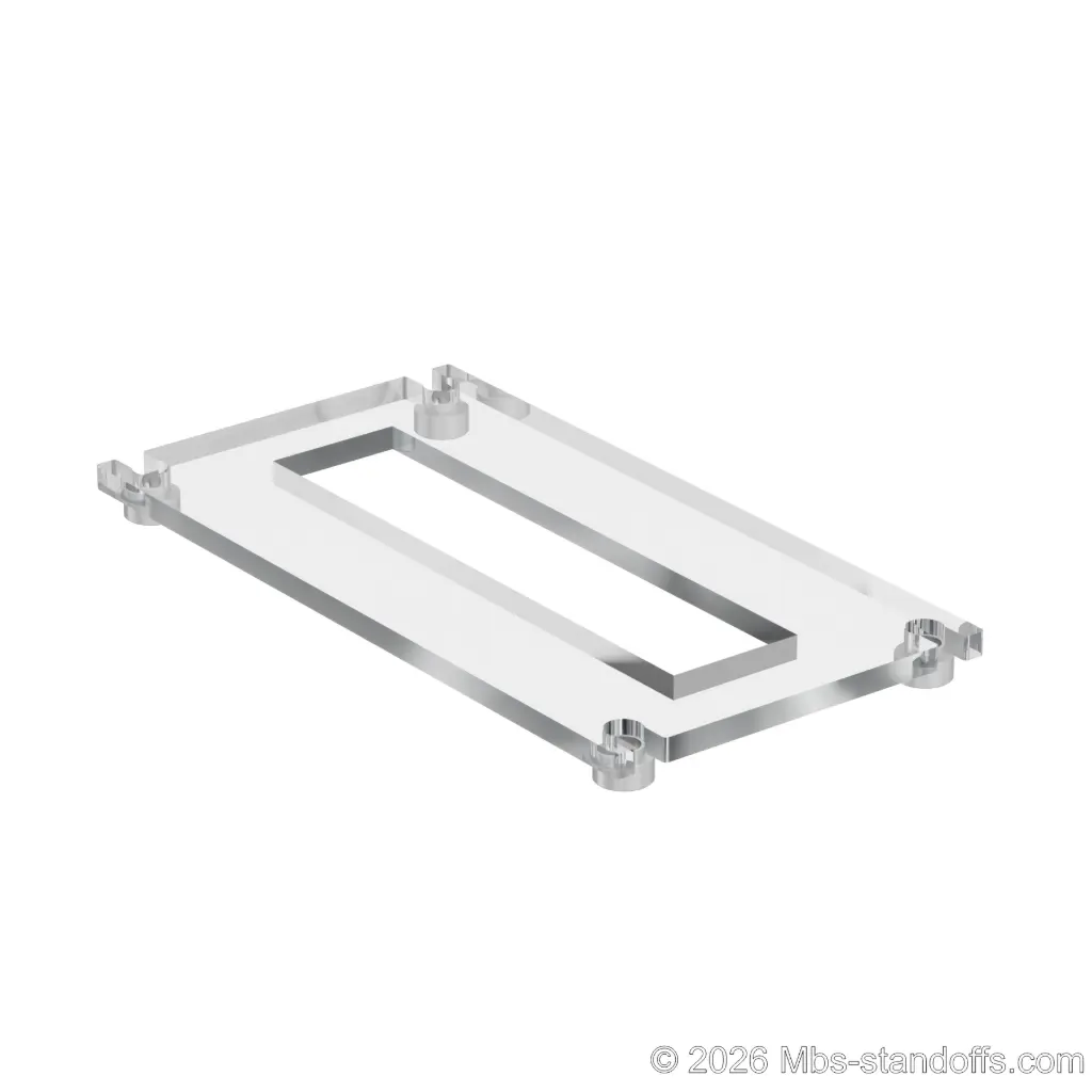 Acrylic Flat Cradles with Supports for 3/8" Diameter Rod
