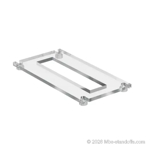 Acrylic Flat Cradles with Supports for 3/8" Diameter Rod