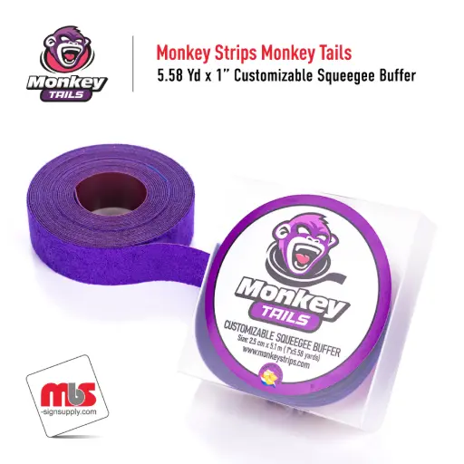 [MK-1MT-CSB] 5.58 Yd x 1'' Roll - Monkey Strips Monkey Tails Customizable Squeegee Buffer