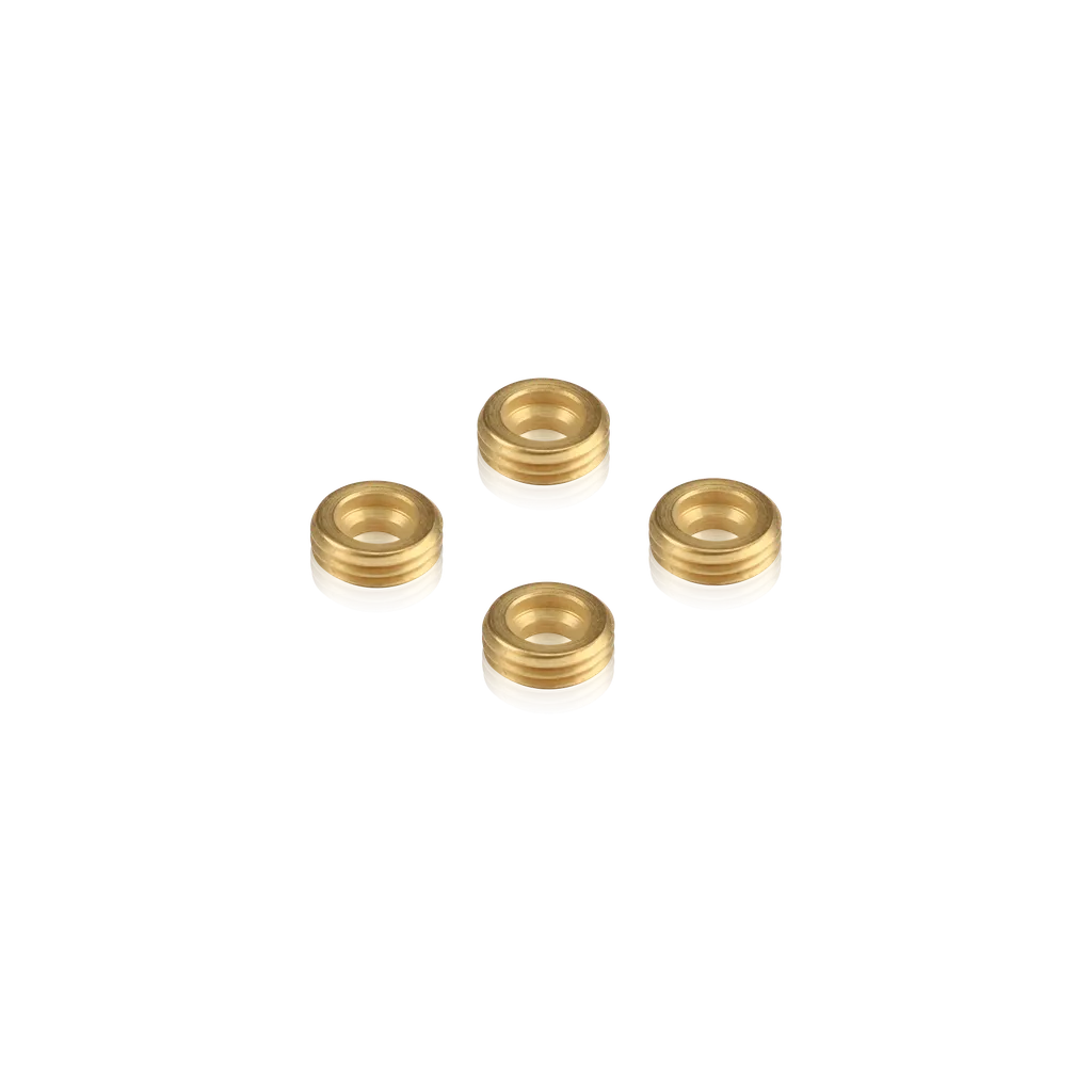 Set of 4 Stainless Steel Screw Cap Cover Brass Insert