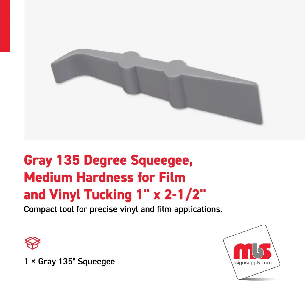 1" x 2-1/2" Gray 135 Degree Squeegee, Medium Hardness for Film and Vinyl Tucking