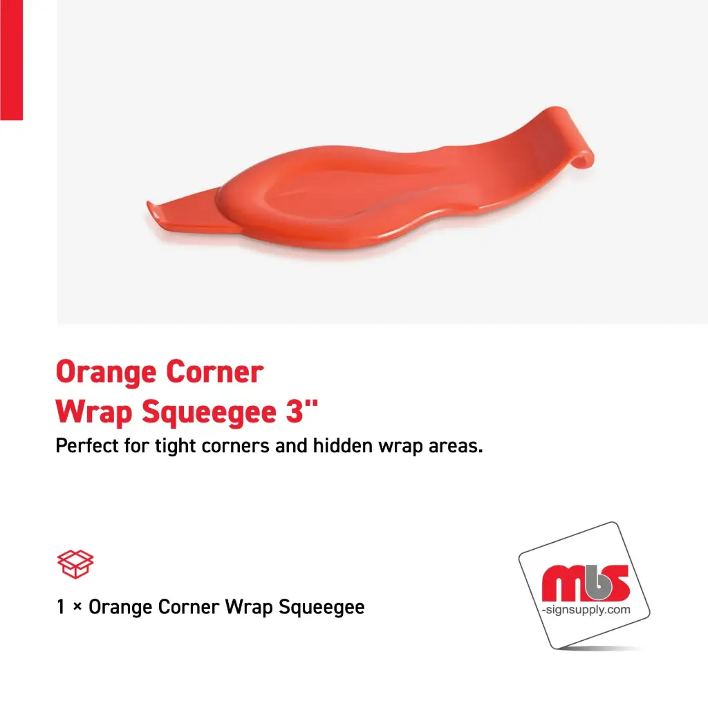 3" Orange Corner Wrap Squeegee 