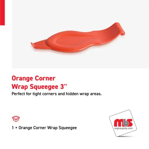 [SQ-0219] 3" Orange Corner Wrap Squeegee 