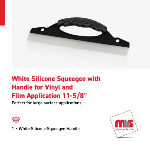 [SQ-0505] 11-5/8" White Silicone Squeegee with Handle for Vinyl and Film Application