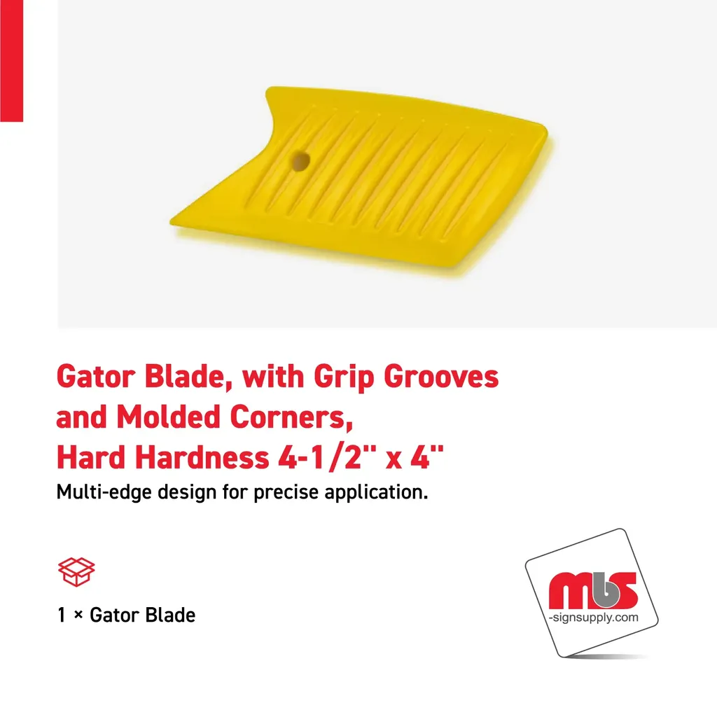 4-1/2" x 4" Gator Blade, with Grip Grooves and Molded Corners, Hard Hardness
