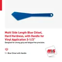 3-1/2" Multi Side Length Blue Chisel, Hard Hardness, with Handle for Vinyl Application