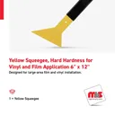 6" x 12" Yellow Squeegee, Hard Hardness for Vinyl and Film Application