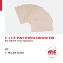 4" x 1.5" Piece of White Soft Wool Felt
