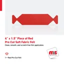 4" x 1.5" Piece of Red Pre Cut Soft Fabric Felt