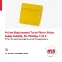 2" Yellow Replacement Turbo Water Blade, Easily Cutable, for Window Tint