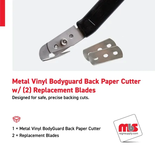 [CT-0204] Metal Vinyl Bodyguard Back Paper Cutter w/ (2) Replacement Blades