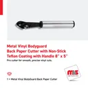 8" Metal Vinyl Bodyguard Back Paper Cutter with Non-Stick Teflon Coating with 5" Handle