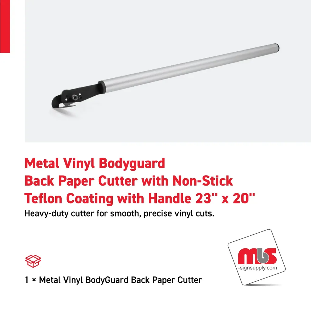 23" Metal Vinyl Bodyguard Back Paper Cutter with Non-Stick Teflon Coating with 20" Handle