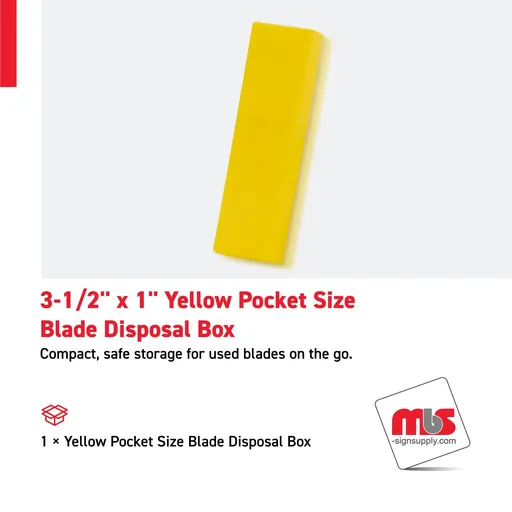 [CT-0601] 3-1/2" x 1" Yellow Pocket Size Blade Disposal Box