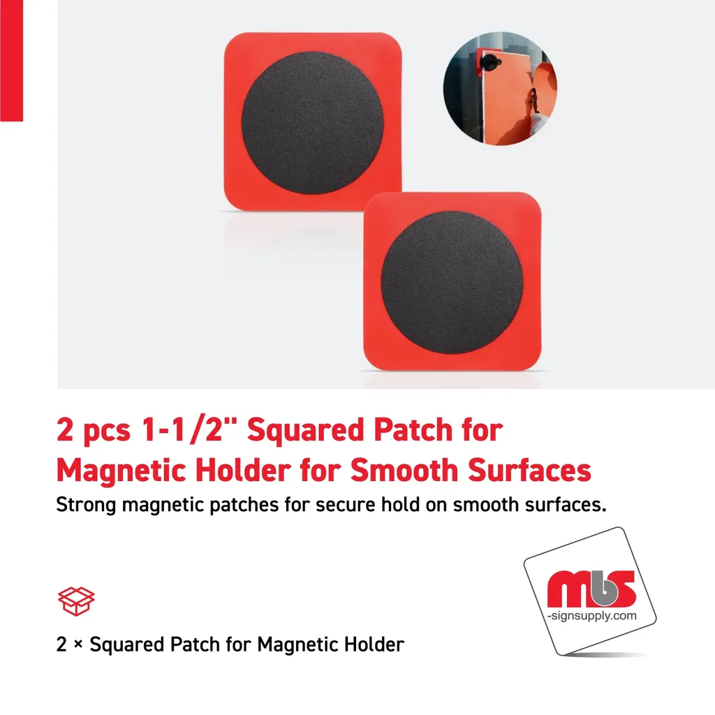 2 pcs 1-1/2" Squared Patch for Magnetic Holder for Smooth Surfaces