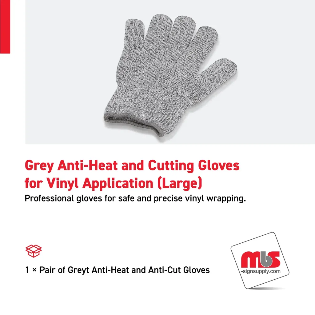 Grey Anti-Heat and Cutting Gloves for Vinyl Application (Large)