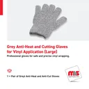 Grey Anti-Heat and Cutting Gloves for Vinyl Application (Large)