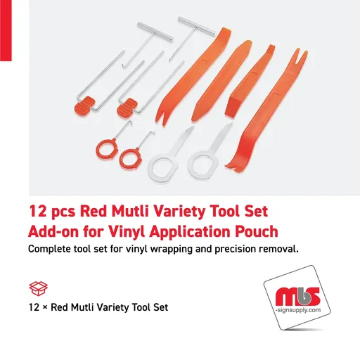 [RT-0202] 12 pcs Red Multi Variety Tool Set Add-on for Vinyl Application Pouch