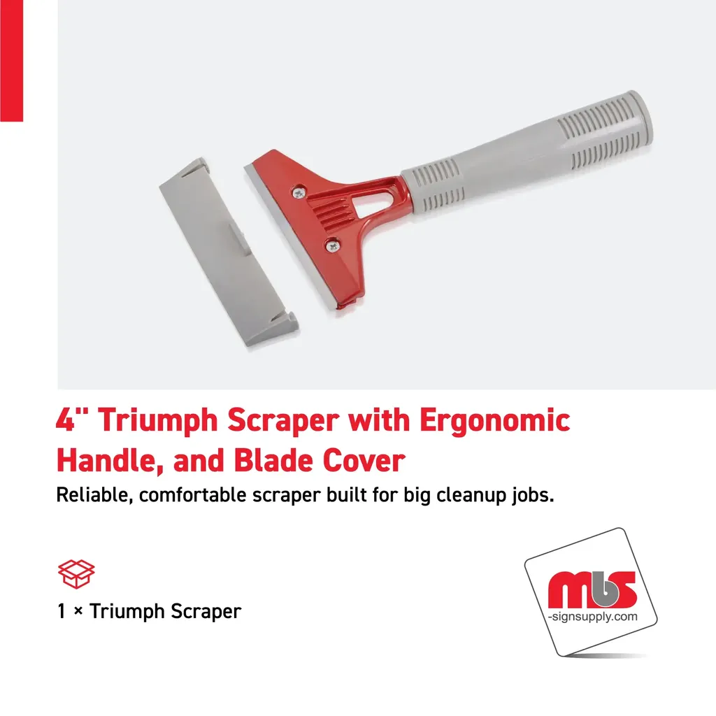 4" Triumph Scraper with Ergonomic Handle, and Blade Cover