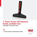 6" Plastic Scraper with Ergonomic Handle, and Blade Cover