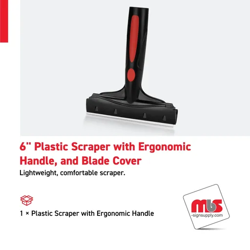 [SP-0105] 6" Plastic Scraper with Ergonomic Handle, and Blade Cover