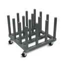 Rolling Floor Rack for Vinyl Roll Storage - Heavy Duty - 16 Spindles - 2" Core