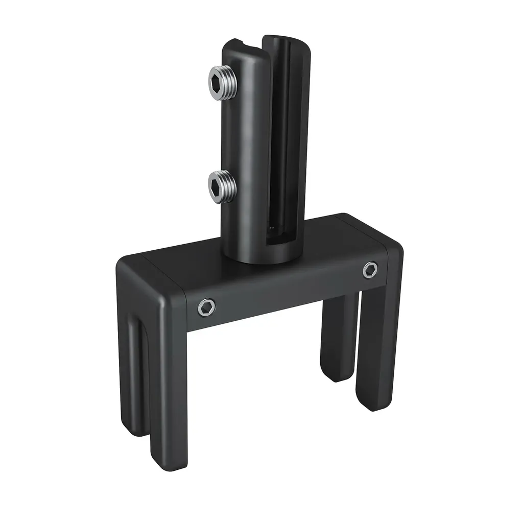 Set of 2, Adjustable Clamp, Aluminum Matte Black Anodized Finish, to Accommodate 1-3/4" to 2-3/8" Cubicle partition. Upt to 1/4" material accepted on the fork