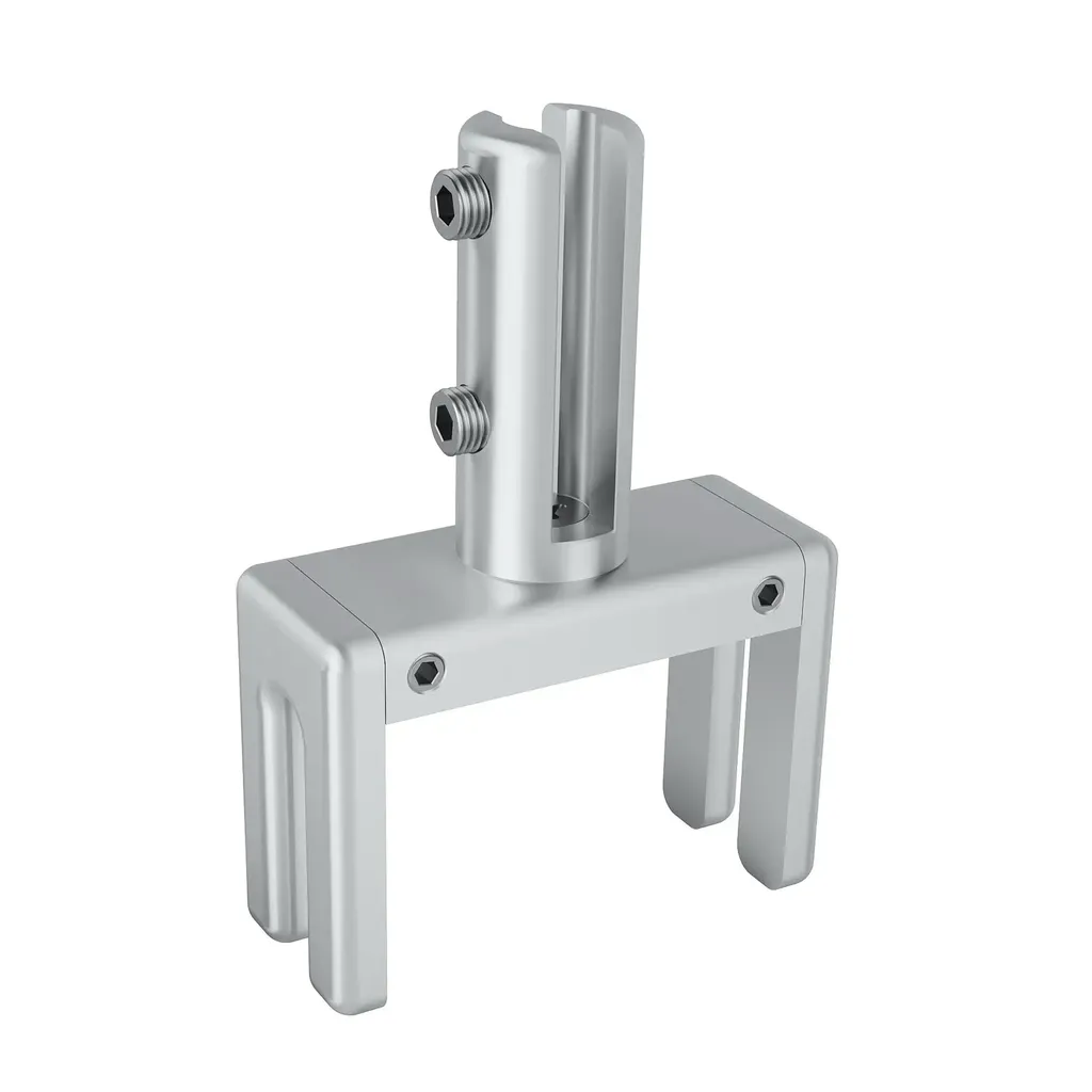 Set of 2, Adjustable Clamp, Aluminum Clear Anodized Finish, to Accommodate 1-3/4" to 2-3/8" Cubicle partition. Upt to 1/4" material accepted on the fork