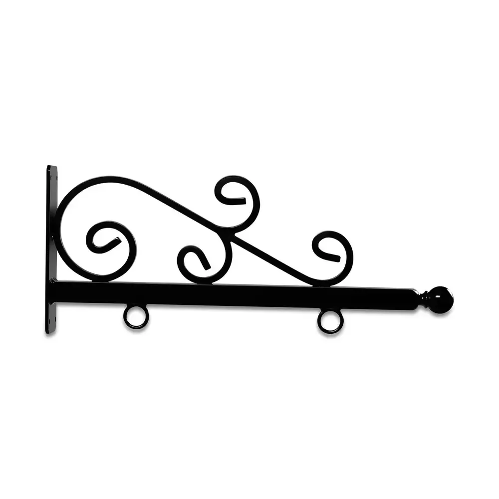 24" Black Horizontal Architectural Quad Spiral Wisp Style Aluminum Sign Bracket