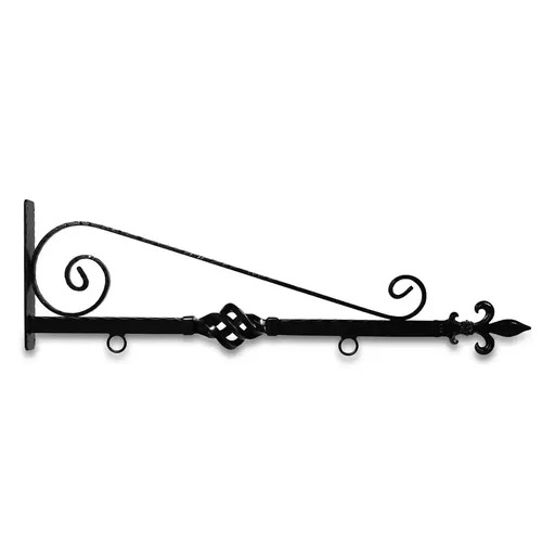 [SBBB-36ABS] 36" Black Horizontal Architectural Bi Spiral Bourbon Street Style Aluminum Sign Bracket