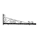 72" Black Horizontal Super Deluxe Quin Spiral Steel Bracket with Ball Finial