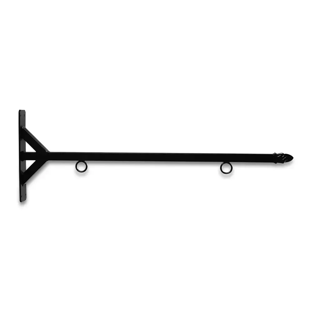 36'' Black Horizontal Straight Shaft Steel Bracket with Pineapple Finial